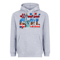 Heather Grey all american girl Heavyweight Hoodie - AdoDesignShop