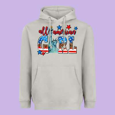 All American Girl Heavyweight Hoodie Designed By Adodesignshop