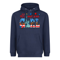 Navy all american girl Heavyweight Hoodie - AdoDesignShop