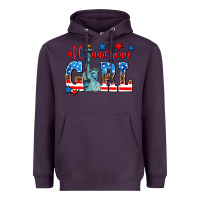 Plum all american girl Heavyweight Hoodie - AdoDesignShop