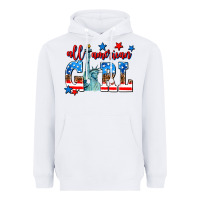 White all american girl Heavyweight Hoodie - AdoDesignShop