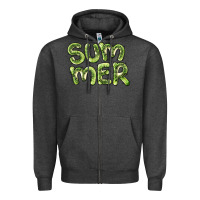 Charcoal Heather summer kiwi Zipper Hoodie - BarkalooDesign