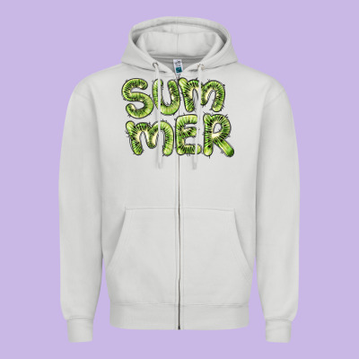 Summer Kiwi Zipper Hoodie Designed By Barkaloodesign