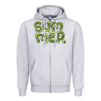 Heather Grey summer kiwi Zipper Hoodie - BarkalooDesign