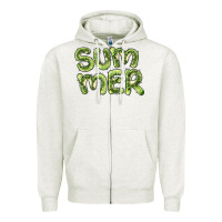 Oatmeal Heather summer kiwi Zipper Hoodie - BarkalooDesign