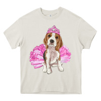 Cream Balerina beagle with tutu Heavy Core Tee - RanaPortraitStore
