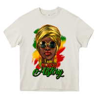 Cream i am black history Heavy Core Tee - NancyCooperArtShop