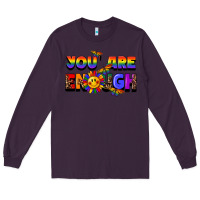 Plum you are enough Long Sleeve Tee - FaDigitalArtStudio