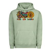 Pigment Oil Green peace love sunshine Urban Hoodie - JahusDesignShop