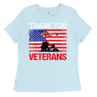 Baby Blue thank you veterans service patriot veteran day american flag t shirt Ladies Tee - maiPhamDesign
