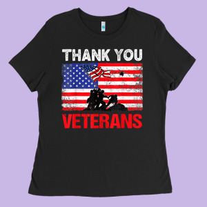 Thank You Veterans Service Patriot Veteran Day American Flag T Shirt Ladies Tee Designed By Maiphamdesign