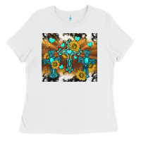 White western crosses and sunflowers Ladies Tee - TumblerDesignByShophia