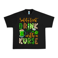 Black St. Patrick's Safety first drink with a Nurse Urban Heavy Tee - OliviaCreatesArt