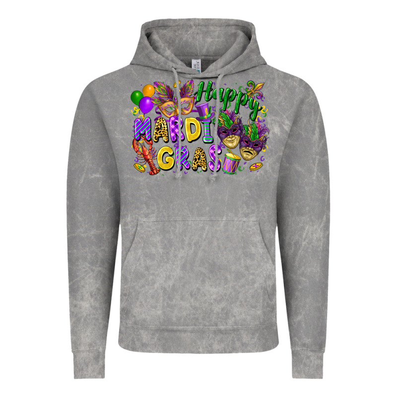 Happy Mardi Gras Vintage Hoodie by FaDigitalArtStudio | Teevron