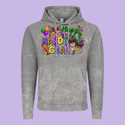 Happy Mardi Gras Vintage Hoodie Designed By Fadigitalartstudio