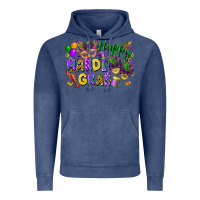 Vintage Denim Happy Mardi Gras Vintage Hoodie - FaDigitalArtStudio