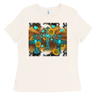 Bone western crosses and sunflowers Ladies Tee - TumblerDesignByShophia