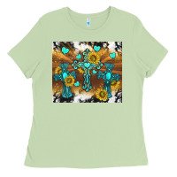 Matcha western crosses and sunflowers Ladies Tee - TumblerDesignByShophia