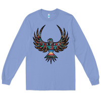 Colony Blue aztec leopard thunderbird Long Sleeve Tee - RanaPortraitStore