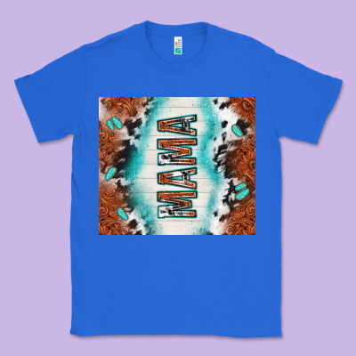 Tooled Leather And Cowhide Mama Classic Tee Designed By Tumblerdesignbyshophia