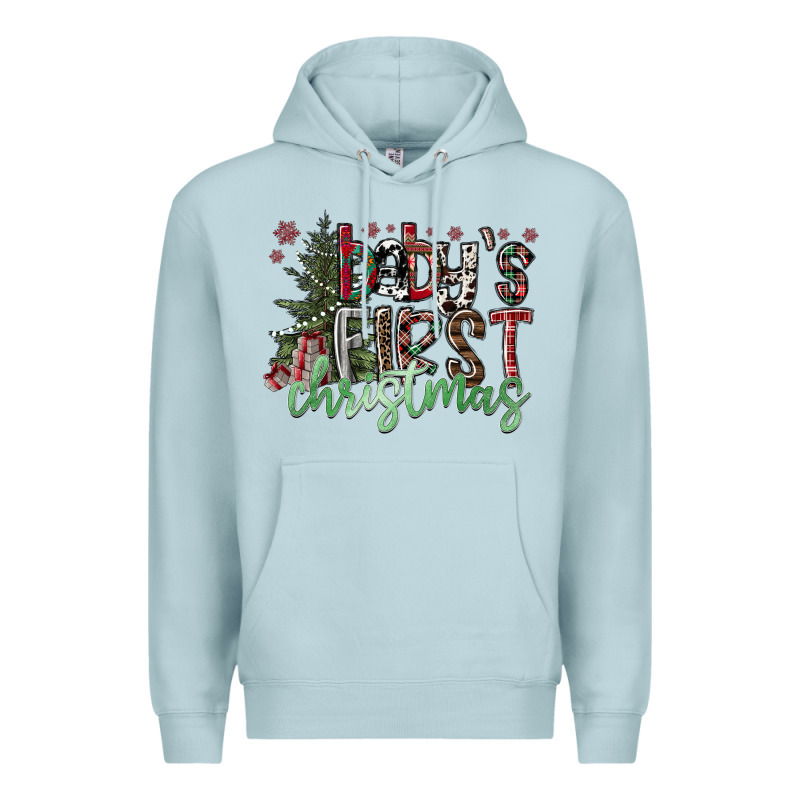 Baby's First Christmas Premium Hoodie by CowhideDigitalArt | Teevron