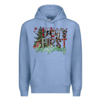 Colony Blue Baby's First Christmas Premium Hoodie - CowhideDigitalArt