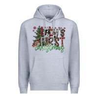 Heather Grey Baby's First Christmas Premium Hoodie - CowhideDigitalArt
