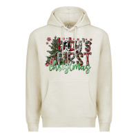 Oatmeal Heather Baby's First Christmas Premium Hoodie - CowhideDigitalArt