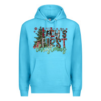 Ocean Blue Baby's First Christmas Premium Hoodie - CowhideDigitalArt