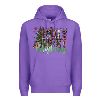 Purple Baby's First Christmas Premium Hoodie - CowhideDigitalArt