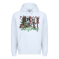 White Baby's First Christmas Premium Hoodie - CowhideDigitalArt
