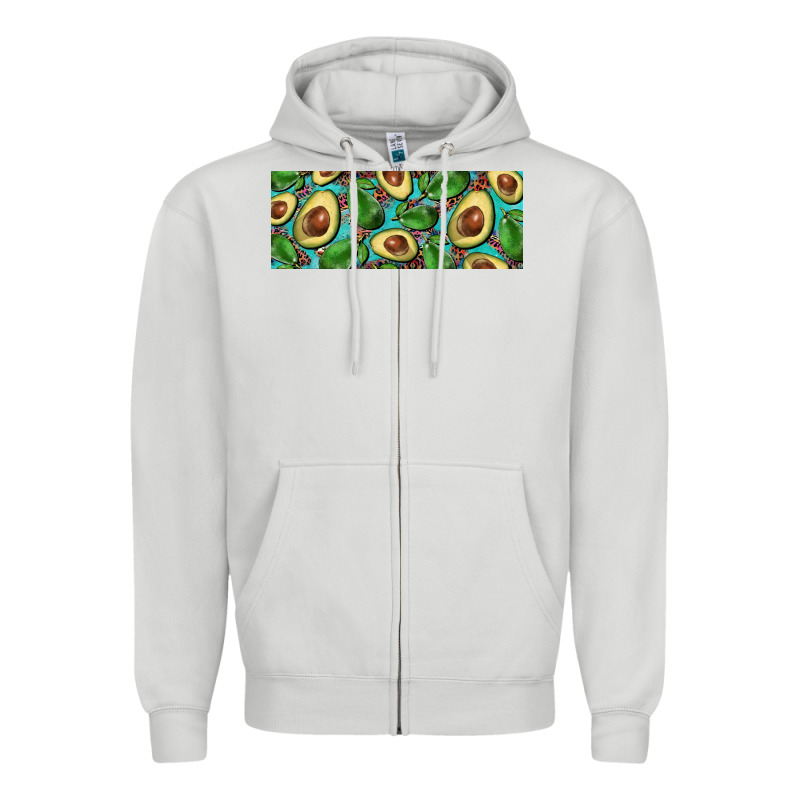Avacado With Turquoise And Leopard Background 11 Oz Mug Zipper Hoodie by BarkalooDesign | Teevron