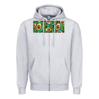 Heather Grey avacado with turquoise and leopard background 11 oz mug Zipper Hoodie - BarkalooDesign