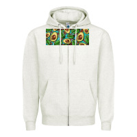 Oatmeal Heather avacado with turquoise and leopard background 11 oz mug Zipper Hoodie - BarkalooDesign