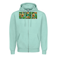 Seafoam avacado with turquoise and leopard background 11 oz mug Zipper Hoodie - BarkalooDesign