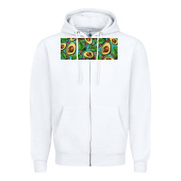 White avacado with turquoise and leopard background 11 oz mug Zipper Hoodie - BarkalooDesign