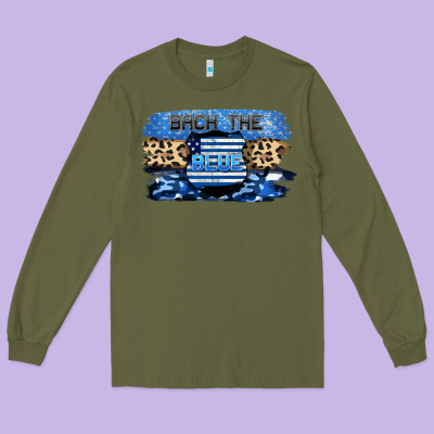 Back The Blue Long Sleeve Tee Designed By Fadigitalartstudio