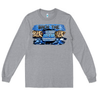 Heather Grey Back the blue Long Sleeve Tee - FaDigitalArtStudio