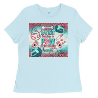 Baby Blue every patient leaves a paw print in my heart Ladies Tee - TumblerDesignByShophia