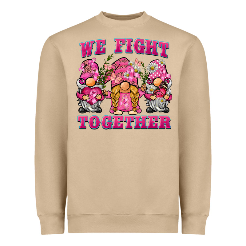 We Fight Together Breast Cancer Gnome Heavyweight Sweatshirt by BarkalooDesign | Teevron