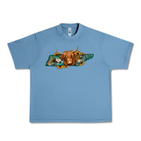 Pebble Blue tennessee map long haired cow Urban Heavy Tee - Jasminsmagicworld