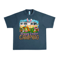 Midnight Navy Happy Easter camping Urban Heavy Tee - OliviaCreatesArt