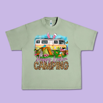 Happy Easter Camping Urban Heavy Tee Designed By Oliviacreatesart