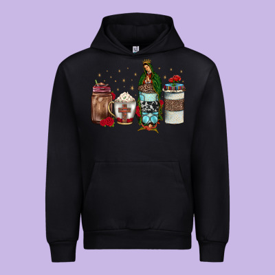 Our Lady Of Guadalupe Coffee Urban Hoodie Designed By Jahusdesignshop