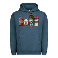 Pigment Midnight Navy our lady of guadalupe coffee Urban Hoodie - JahusDesignShop