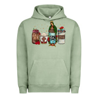 Pigment Oil Green our lady of guadalupe coffee Urban Hoodie - JahusDesignShop