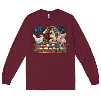 Burgundy Oh my stars farm animals Long Sleeve Tee - FaDigitalArtStudio
