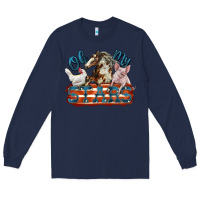 Navy Oh my stars farm animals Long Sleeve Tee - FaDigitalArtStudio