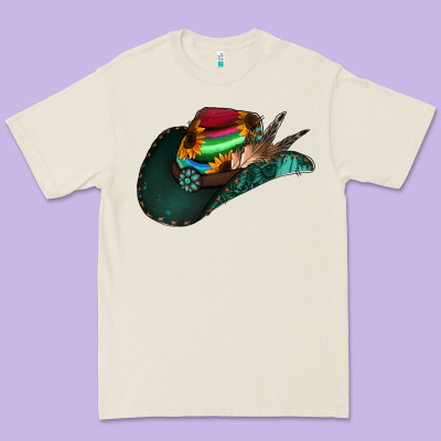 Aztec Sunflower Cowboy Hat Premium Tee Designed By Jasminsmagicworld
