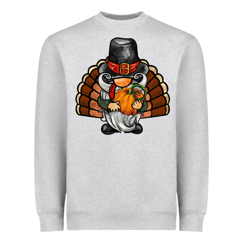 Thanksgiving Turkey Gnome Heavyweight Sweatshirt by BarkalooDesign | Teevron
